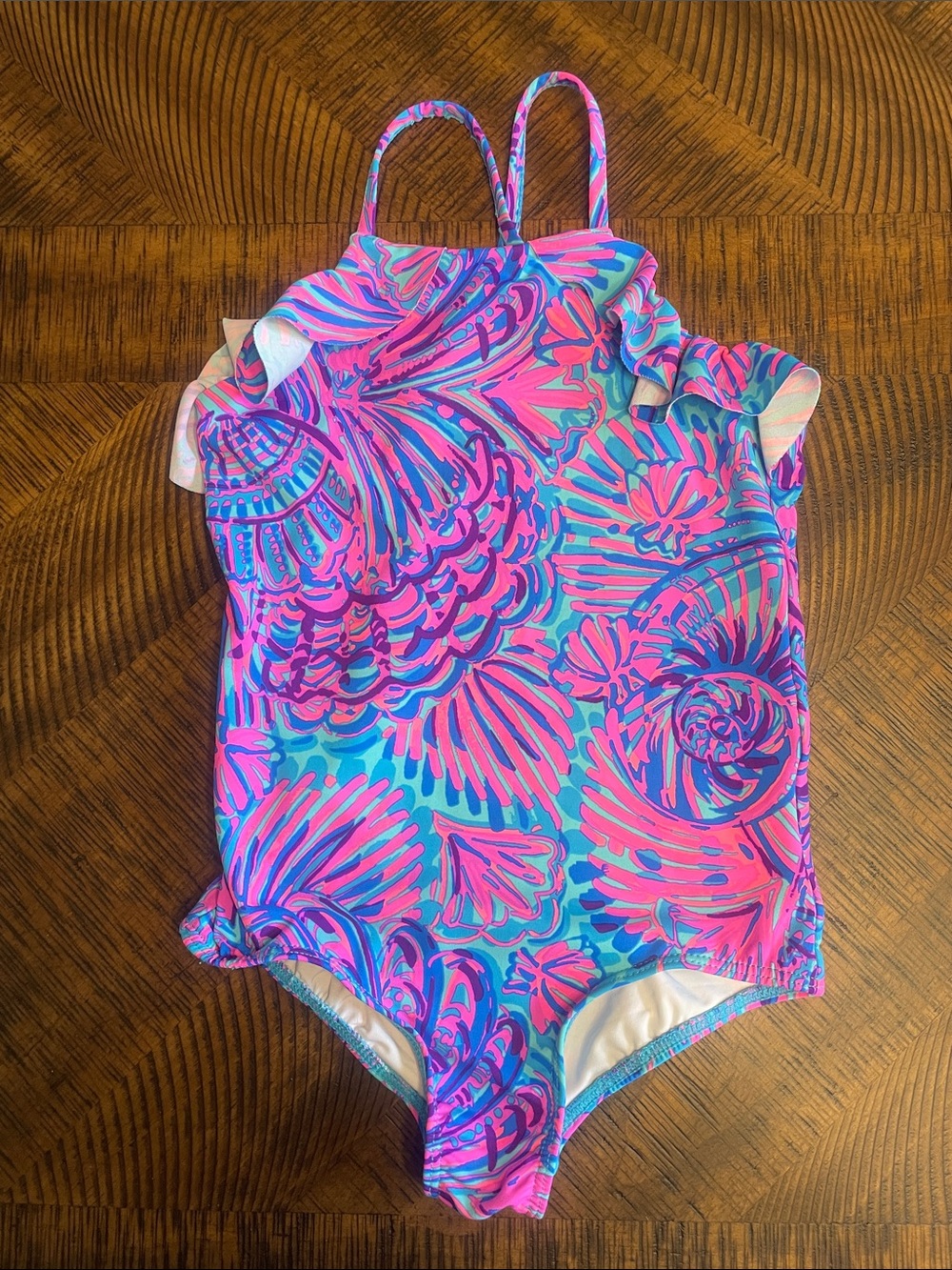 Lilly Pulitzer Pink & Blue Shell-Print One-Piece Swimsuit (girls)